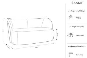 Sofa SAAMIT 3 Sitzplätze Grau