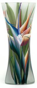 Vase en verre peint à la main Vert - Verre - 12 x 30 x 12 cm
