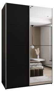 SCHWEBETÜRENSCHRANK LUX Schwarz - Silber - Breite: 160 cm