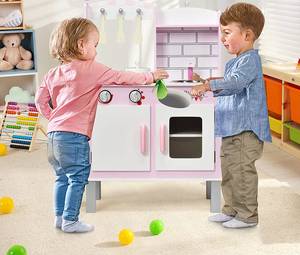Kinderküche Spielküche Pink - Holzwerkstoff - 30 x 80 x 55 cm