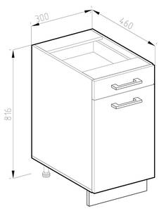 Apothekerschrank R-Line 39772 Anthrazit - Sonoma Eiche Trüffel Dekor