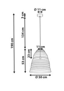 Lampe suspension PALAR Métal - 50 x 190 x 50 cm