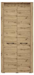 Kleiderschrank ARTIS Braun - Holzwerkstoff - 92 x 200 x 55 cm