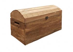 Coffre de rangement pin recyclé CHALET Marron - En partie en bois massif - 46 x 52 x 30 cm