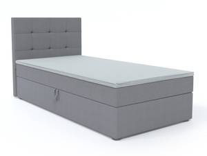 Einzelbett Boxspringbett Breno Mini Grau - Breite: 90 cm - Bettkasten links