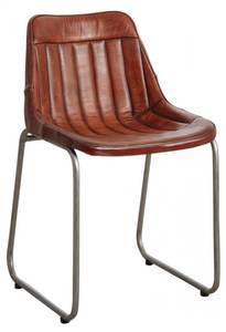 Stuhl aus Leder und Metall Echtleder - 46 x 77 x 52 cm