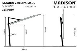 Parasol d'extérieur 297108 Gris