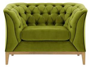 Sessel Chesterfield Modern Wood Olivgrün