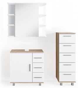 Mobilier de salle de bains Ilias Imitation chêne de Sonoma - Blanc