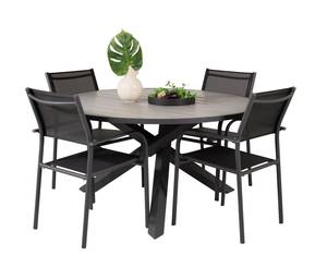 Gartenmöbel-Set Parma (5-teilig) Schwarz - Metall - 140 x 73 x 140 cm