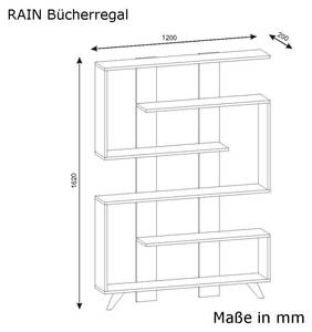 Bücherregal  Rain Weiß Weiß - Holzwerkstoff - 120 x 162 x 20 cm