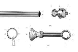 Gardinenstange Andrea 1 lfg. Silber - Breite: 100 cm