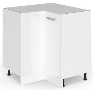 Eckschrank R-Line 46470 Hochglanz Weiß - Weiß