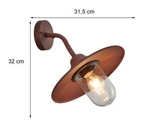 Laternen für draußen wetterfest, Rost Braun - Glas - Metall - Kunststoff - 30 x 32 x 32 cm