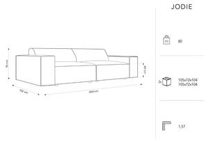 Sofa JODIE 3 Sitzplätze Schiefergrau