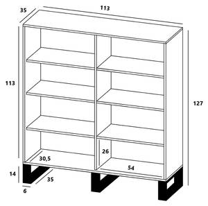 Highboard APOLLO Graphit - Eiche Wotan Dekor