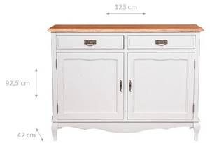 Sideboard COUNTRY Braun - Weiß - Massivholz - 42 x 93 x 123 cm