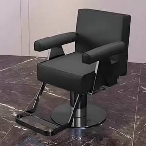 Friseurstuhl H56 Schwarz - Metall - 124 x 71 x 53 cm