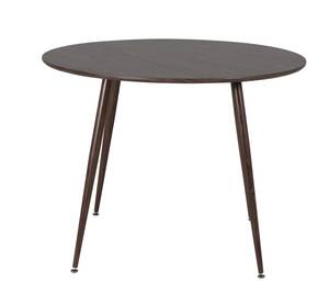 Table ronde en MDF et acier Plaza 100 cm Marron - Bois manufacturé - 100 x 75 x 100 cm