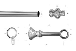 Gardinenstange Andrea 1 lfg. Silber - Breite: 230 cm