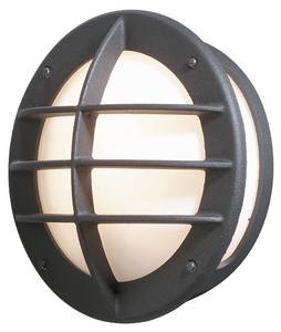 LED Außenwandleuchte Steckdose, Ø 31cm Schwarz - Weiß