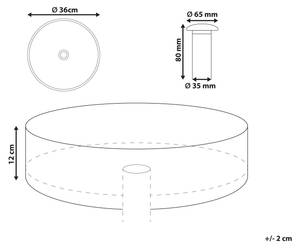 Lavabo CALIG Noir - Blanc - Céramique - 36 x 12 x 36 cm