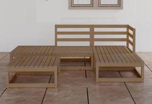 Garten-Lounge-Set (5-teilig) 3009911-1 Braun - Massivholz - Holzart/Dekor - 70 x 30 x 70 cm