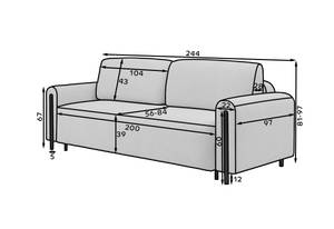 Sofa ZEPHYR Eiche Schwarzbraun Dekor - Reinweiß