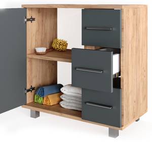 Badmöbelset Ilias  2er Set Braun - Grau - Holzwerkstoff - 60 x 60 x 33 cm