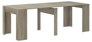 Table console extensible, 220, Chêne Beige - Bois manufacturé - Matière plastique - 90 x 77 x 222 cm