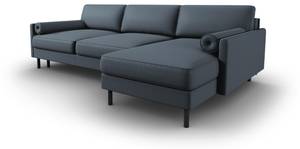 Schlaf-Ecksofa + Box SCOTT 5 Sitzplätze Blau