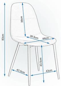 Esszimmerstuhl Iman(4er Set) Schwarz