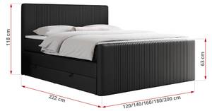 Boxspringbett KING DOREN Breite: 180 cm - H4 - Kunstleder