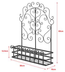 Support mural de pot de fleurs Bjerkreim Noir - Métal - 50 x 65 x 18 cm