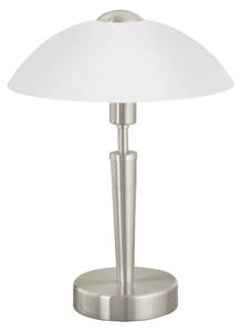 Lampe de table SOLO 1 Argenté - Blanc - Verre - Métal - 26 x 35 x 26 cm