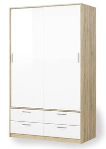 l' armoire Lisa Blanc - En partie en bois massif - 121 x 200 x 60 cm