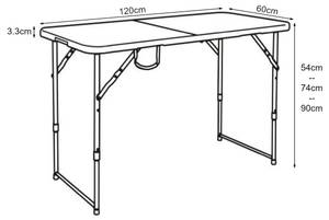 Table de camping pliante Adelfia Noir