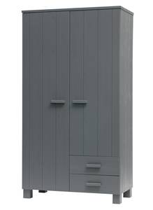 Armoire Dennis Gris platine - Argenté / Gris