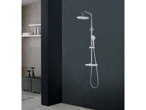 Colonne de douche simple ATEYA Argenté - Métal - 35 x 126 x 28 cm