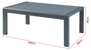 Outdoor-Couchtisch Avise Grau - Glas - Metall - 100 x 40 x 60 cm