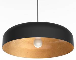 Suspension Bois Noir - Doré - 40 x 11 x 40 cm - Abat-jour diamètre : 50 cm