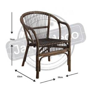 Fauteuil en rotin gris Bandung Marron - Rotin - 56 x 79 x 63 cm