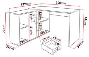 Eckschreibtisch Armando Weiß - Holzwerkstoff - 122 x 75 x 120 cm