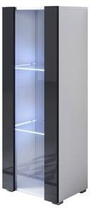 Vitrine Luke V2 Noir - Blanc - Hauteur : 128 cm