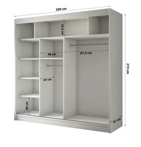 Kleiderschrank Schlafzimmer Keula Weiß - Tiefe: 200 cm