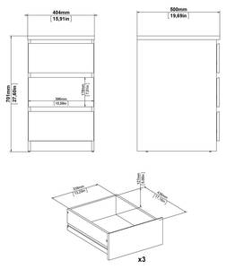 Kommode Nada Braun - Holz teilmassiv - 41 x 71 x 50 cm