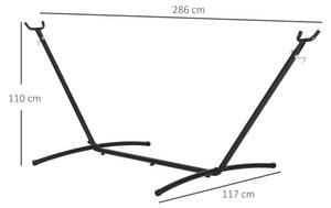 Hängemattengestell 84A-081 Braun - Metall - 120 x 110 x 280 cm