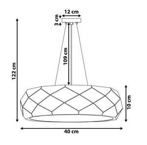 Lampe suspension CESANO Blanc - Métal - 40 x 121 x 40 cm