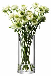 Column Vase, klar Weiß - Glas - 13 x 28 x 13 cm