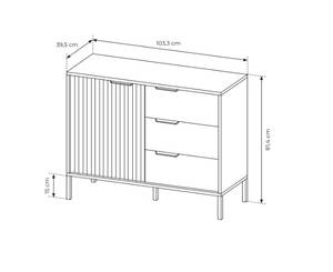 Sideboard RAVIN Beige - Eiche Hell